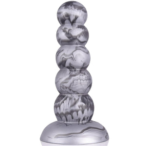 Beginner Liquid Silicone Anal Plug 5 Balls Dildo Strong Suction Cup Hands Free Play Realistic and Soft Adult Sex Toys Insert But