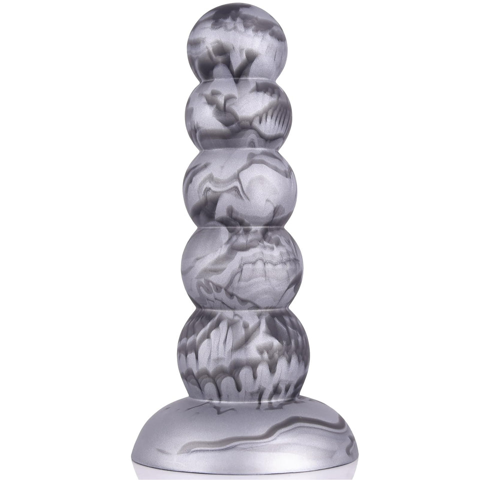 Beginner Liquid Silicone Anal Plug 5 Balls Dildo Strong Suction Cup Hands Free Play Realistic and Soft Adult Sex Toys Insert But
