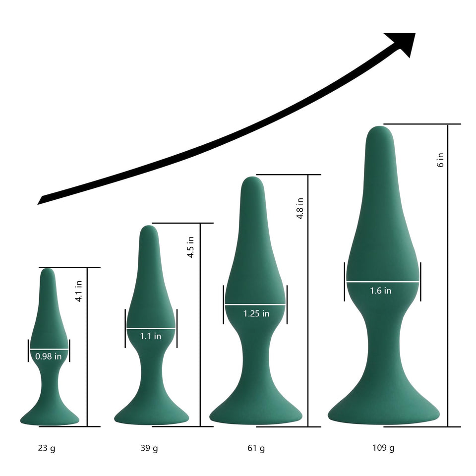 Hisionlee Sex Toys 4PCS Butt Anal Plug Set Silicone Anal Butt Plug Adult Sexy Toys for Women,Men and Beginners (Green)