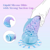 Monster Dildo Adult Sex Toys: Luminous Thick Tentacle Dildo with Suction Cup, 8.7 '' Big Dragon Dildos Liquid Silicone Anal Toys