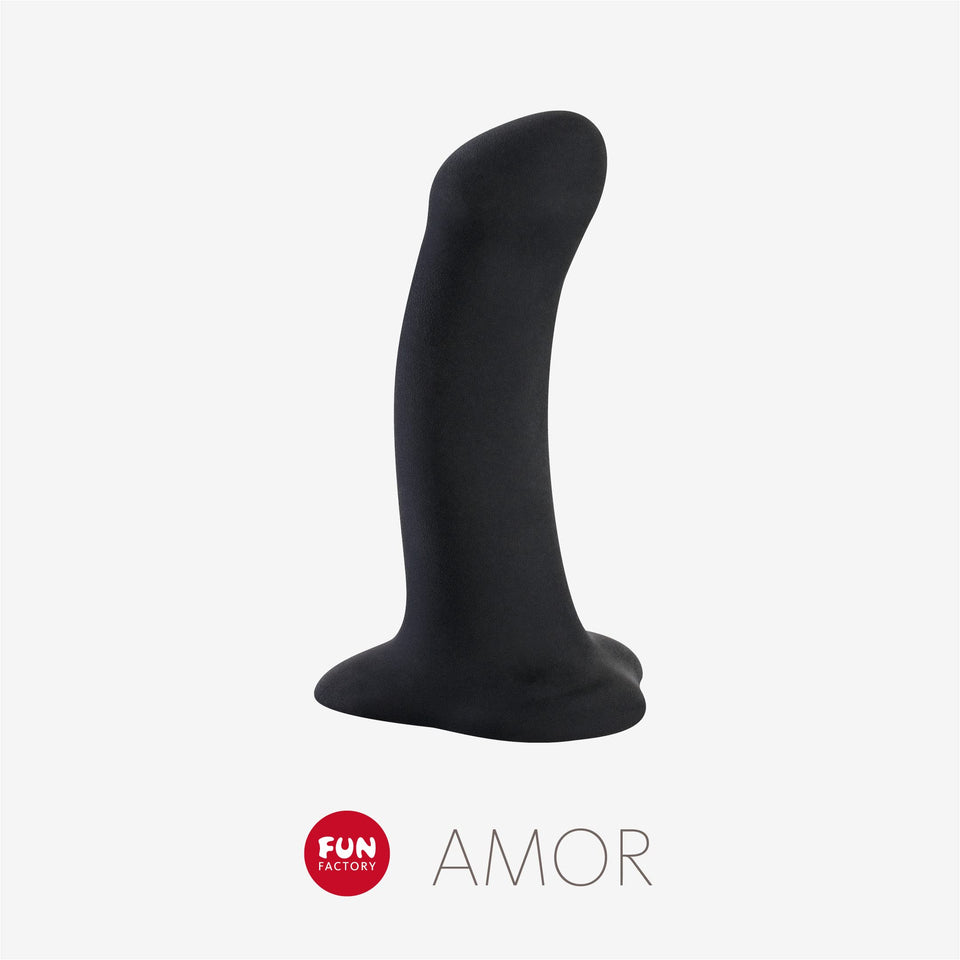 Fun Factory Adult Toys  Amor Suction Cup Dildo  Strap On Adult Sex Toy  Dildo For Women  Men  And Couples Amor Black