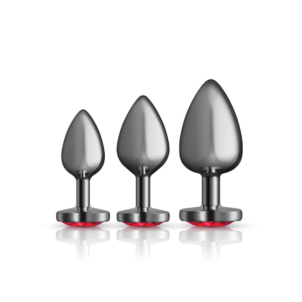Cheeky Charms Metal Butt Plug Gunmetal Heart
