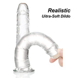 Transparent Dildo 7.7 inch,Strong Suction Cup - Crystal Clear G-Spot Realistic Toys, Soft and Flexible Adult Sex Toy
