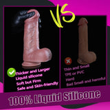Goswetoy 2.38 ' ' Diameter Thick Huge Realistic Dildo,Double Layer Liquid Silicone Dildo with Strong Suction Cup,Lifelike Fake P