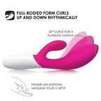 Lelo Ina Wave Dual-Action, G-Spot And External Massage Vibrator With Motion Movement, Cerise