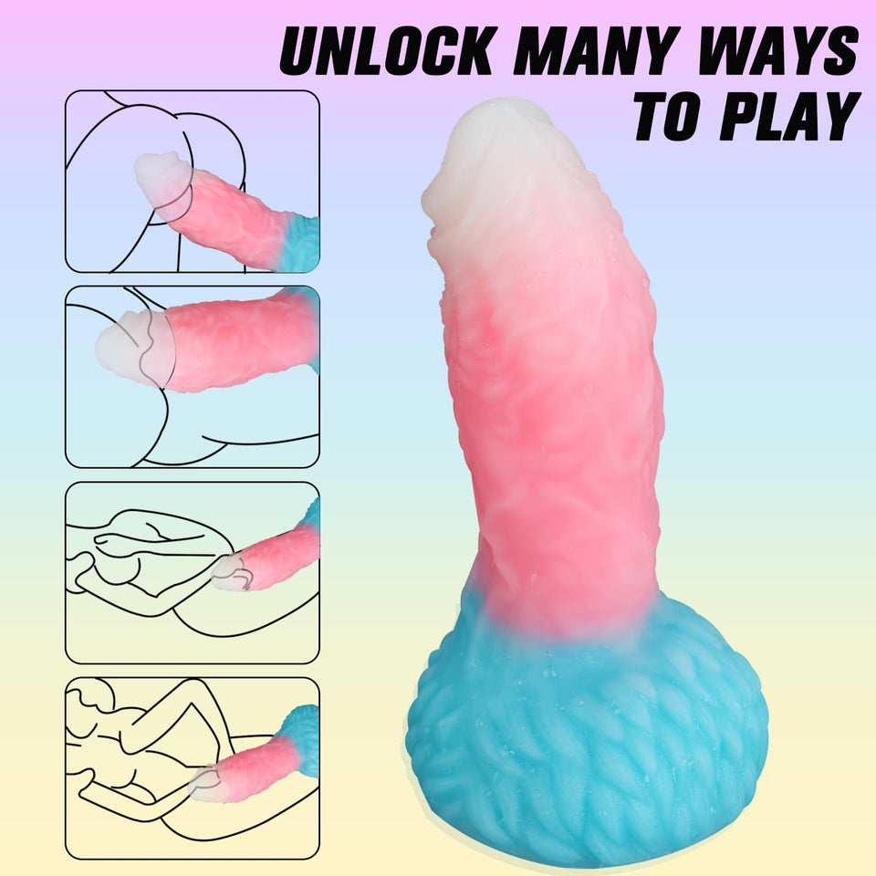 XINBALE 9.05 '' Unique Shaped Realistic Dildo,7.08 '' Insertion Length and 2.75 '' Diameter Dildo with Strong Suction Cup for Ha