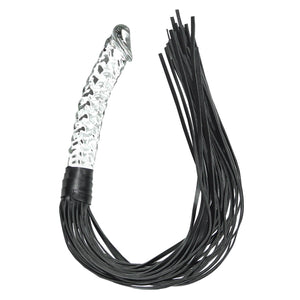 Realistic Glass Dildo with Sex Whip Sex Toys SM Leather Crystal Dildo Sex Flogger Transparent Crystal Penis Bondaged Whip for Me