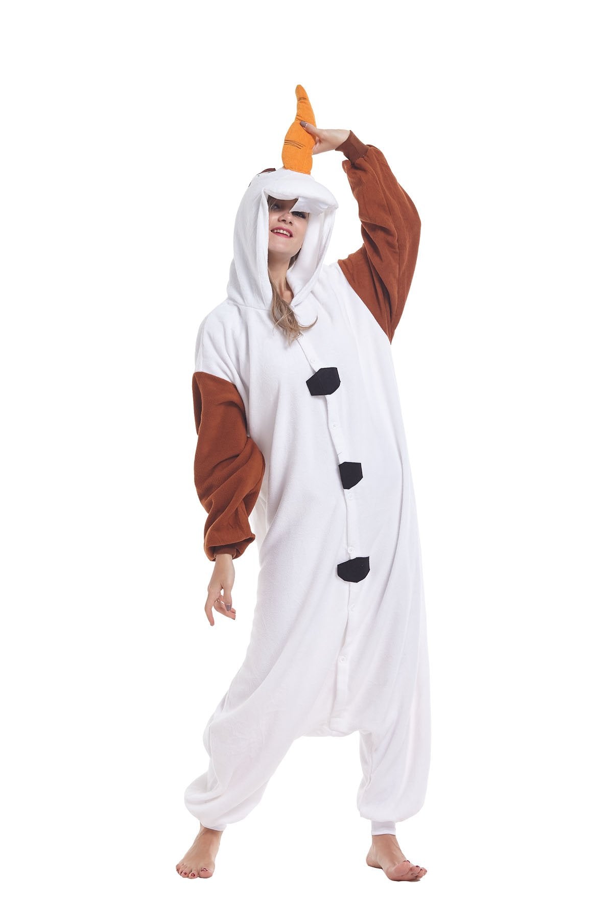 Sqlszt Adult Animal Olaf Onesie Pajamas One Piece Unisex Cosplay Costume for Women Men M