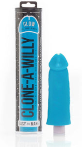 Clone-A-Willy Silicone Penis Casting Kit - Glow In The Dark Blue