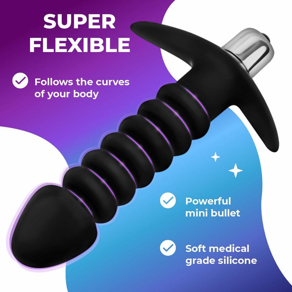 t - off Waterproof Vibrating Anal Beads Vibrating Butt Plug Prostate 7 Vibration Mode G spot Dildo Adult Massager Toy, Couples S
