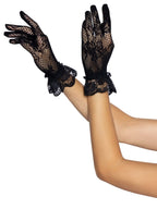 Floral Stretch Lace Wrist Length Gloves.
