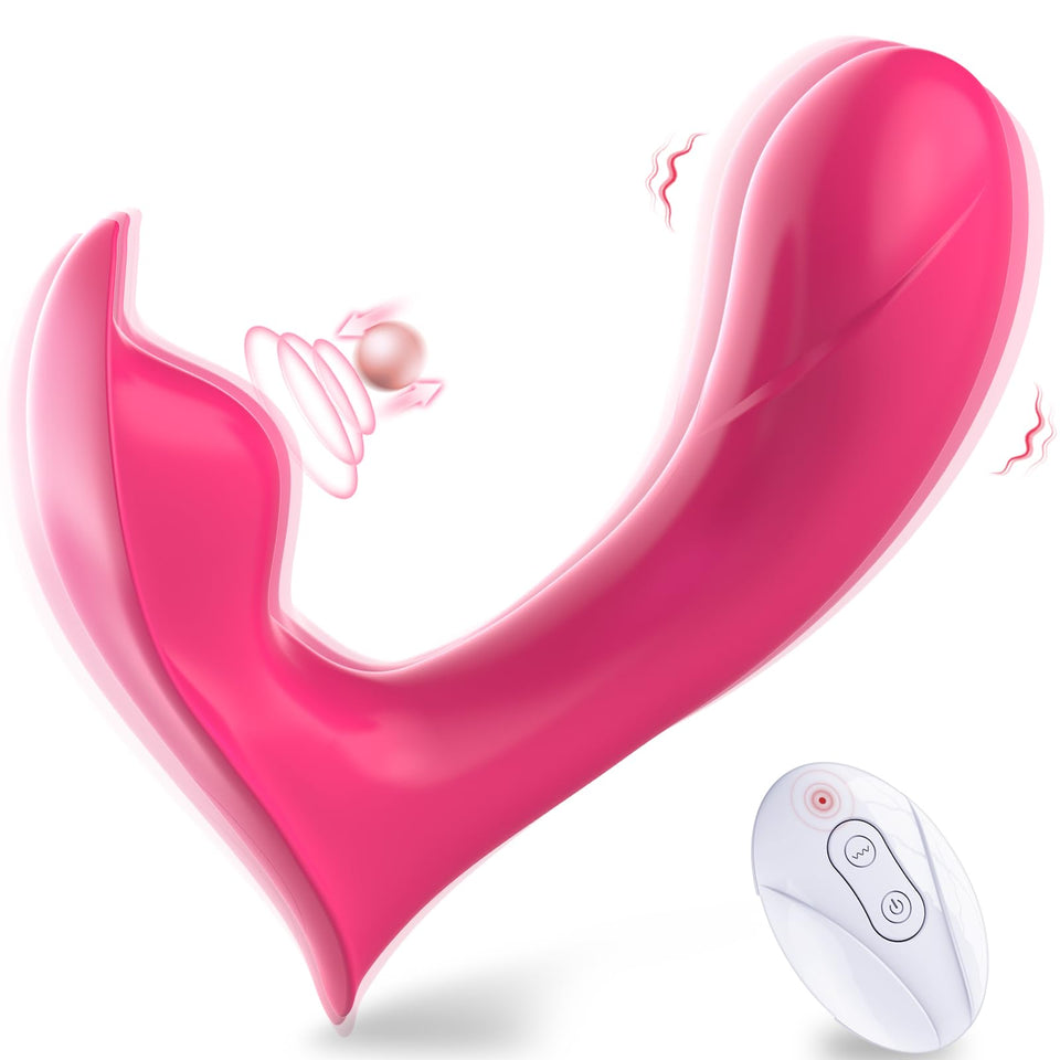 MOOLIGIRL Wearable Vibrator Sex Toys for Women - G Spot Vibrator for Clitoral Vaginal Dual Stimualtion with Dildo, Panty Vibrate