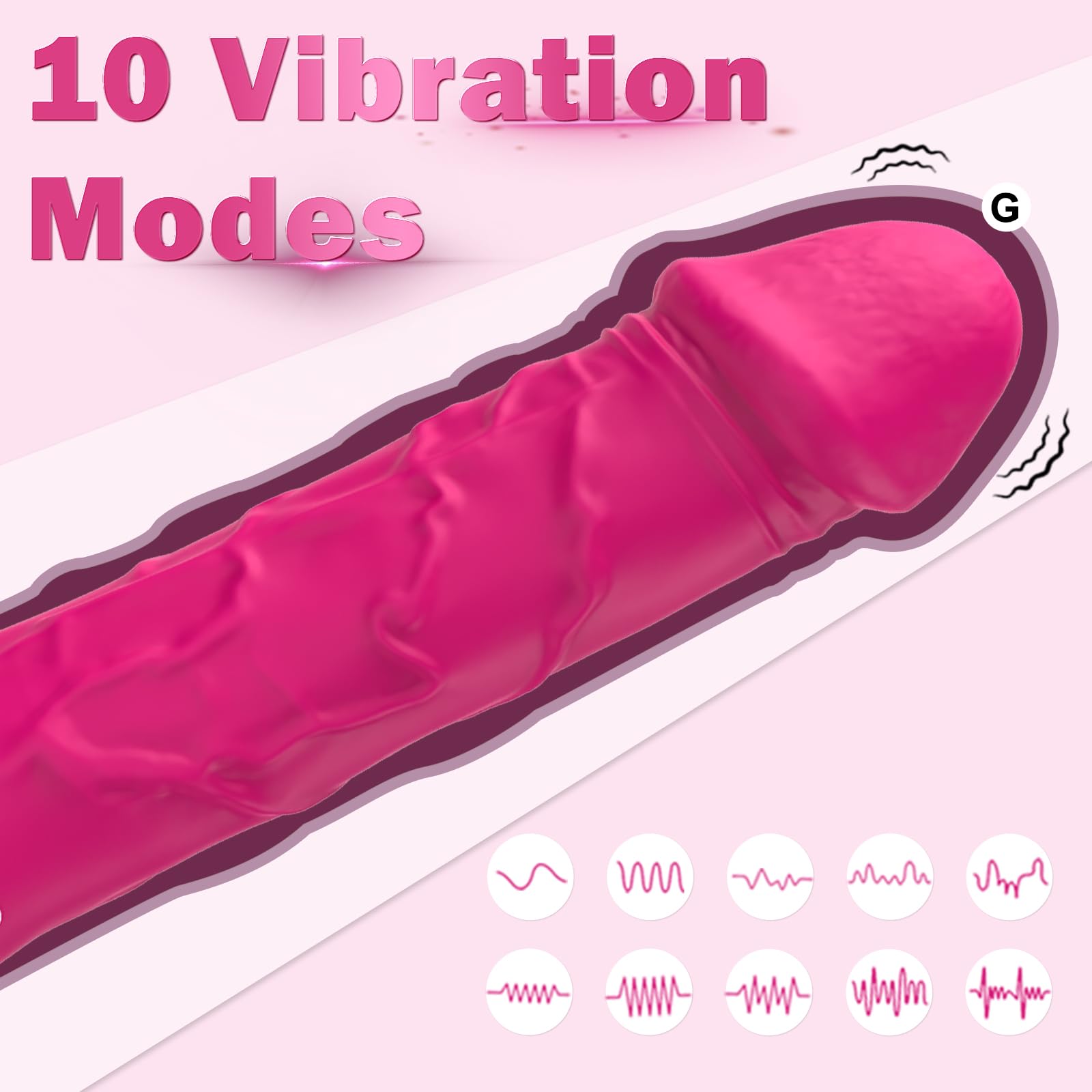 G Spot Realistic Dildos Vibrators, BGGOOD High-Frequency Clitoral Vibrator with 10 Vibration Modes, Clitoralis Stimulator for Wo