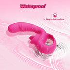 Clitoral Licking G Spot Vibrator, Realistic Dildo Clitoralis Stimulator for Women with 10 Licking & Vibrating Modes, Strapless S