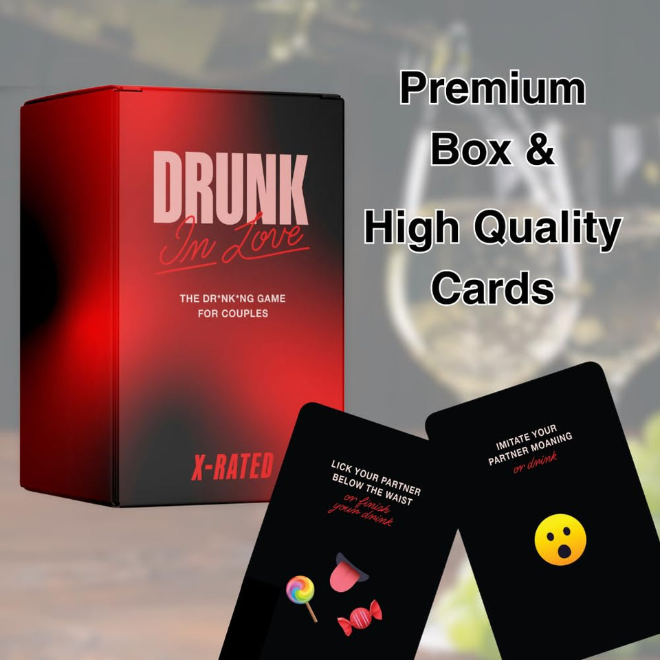 Drunk in Love Couples Drinking Card Game Fun Intimate Date Night Games Relationship Couples Games for Adults 50 Spicy Dare Cards
