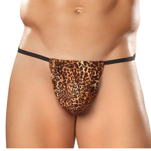 Mp Animal Posing Strap Brown Leopard 1Sz