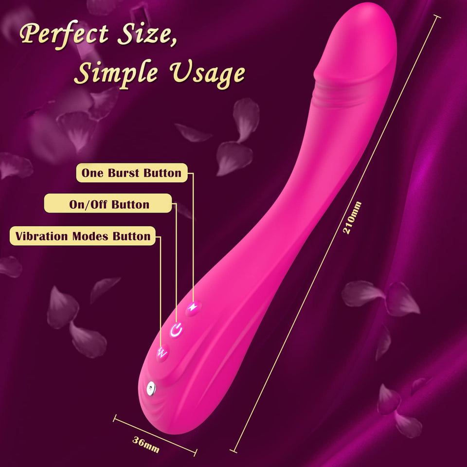 G Spot Rose Vibrator Women Sex Toys, One-Burst Powerful Clit Vibrating Toy with 7 Vibration Modes for Couple Pleasure, Clitoral