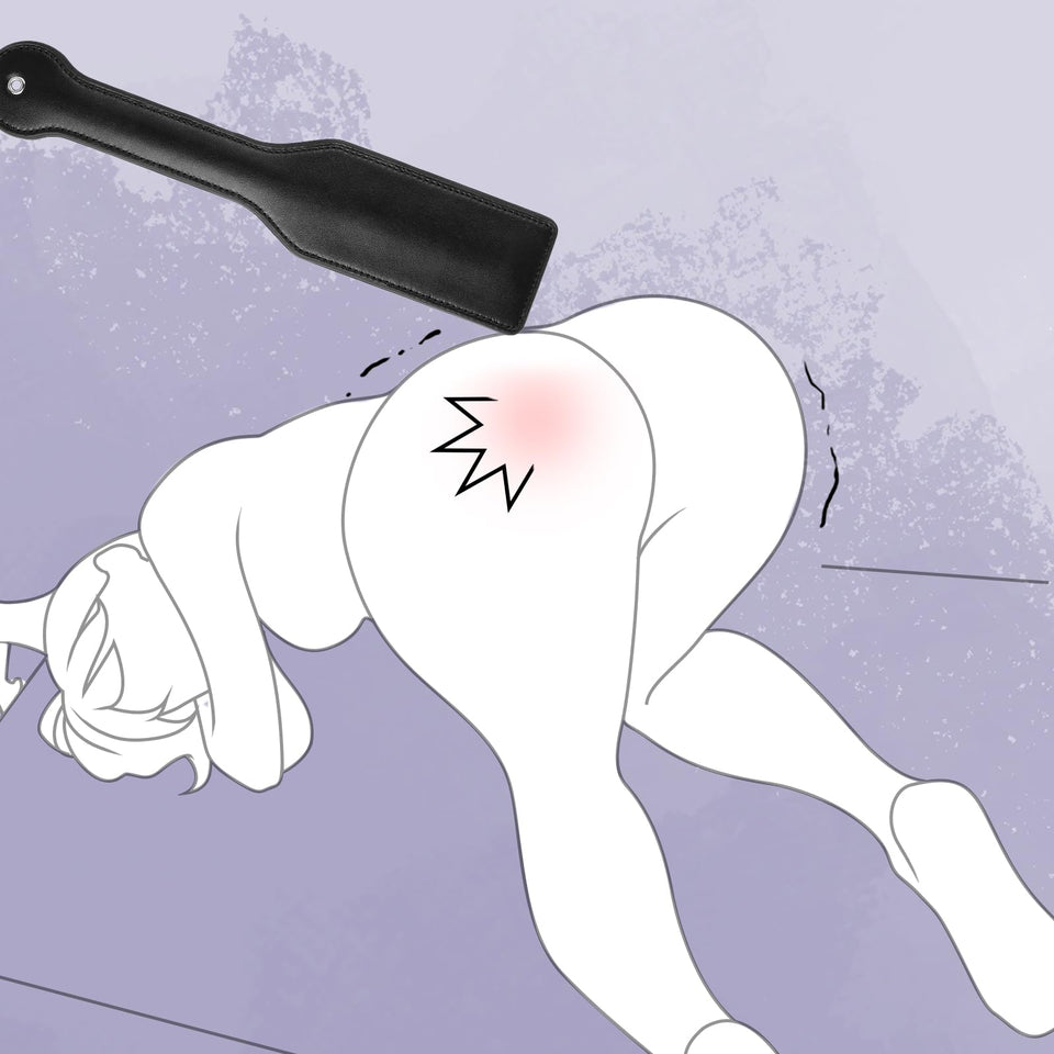 BDSM Bondage Restraints Kit, 4 Pcs Couples Sex Toys with Adjustable Leather Thigh Sling, Paddle, Blindfold and Tickler, Bondage