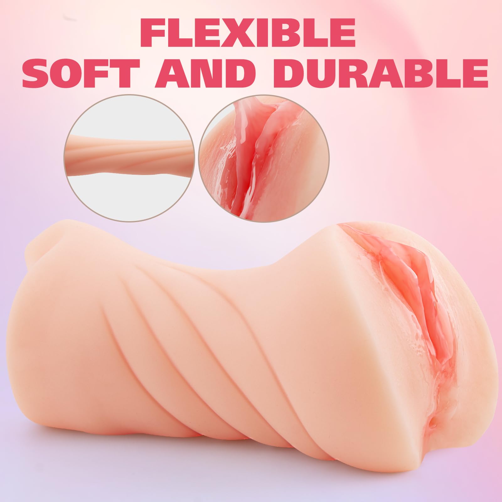 VOILTY 3 in 1 Male Masturbator, Realistic Sex Doll Male Masturbation Cup with 3D Textured Interior, Strong Suction Vagina Oral A