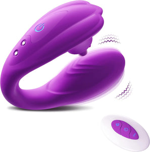 Remote Clitoral G-Spot Vibrator,Couples Vibrator with 10 Tongue Licking and 10 Vibration Modes Female Stimulator,Vibrating Sex T