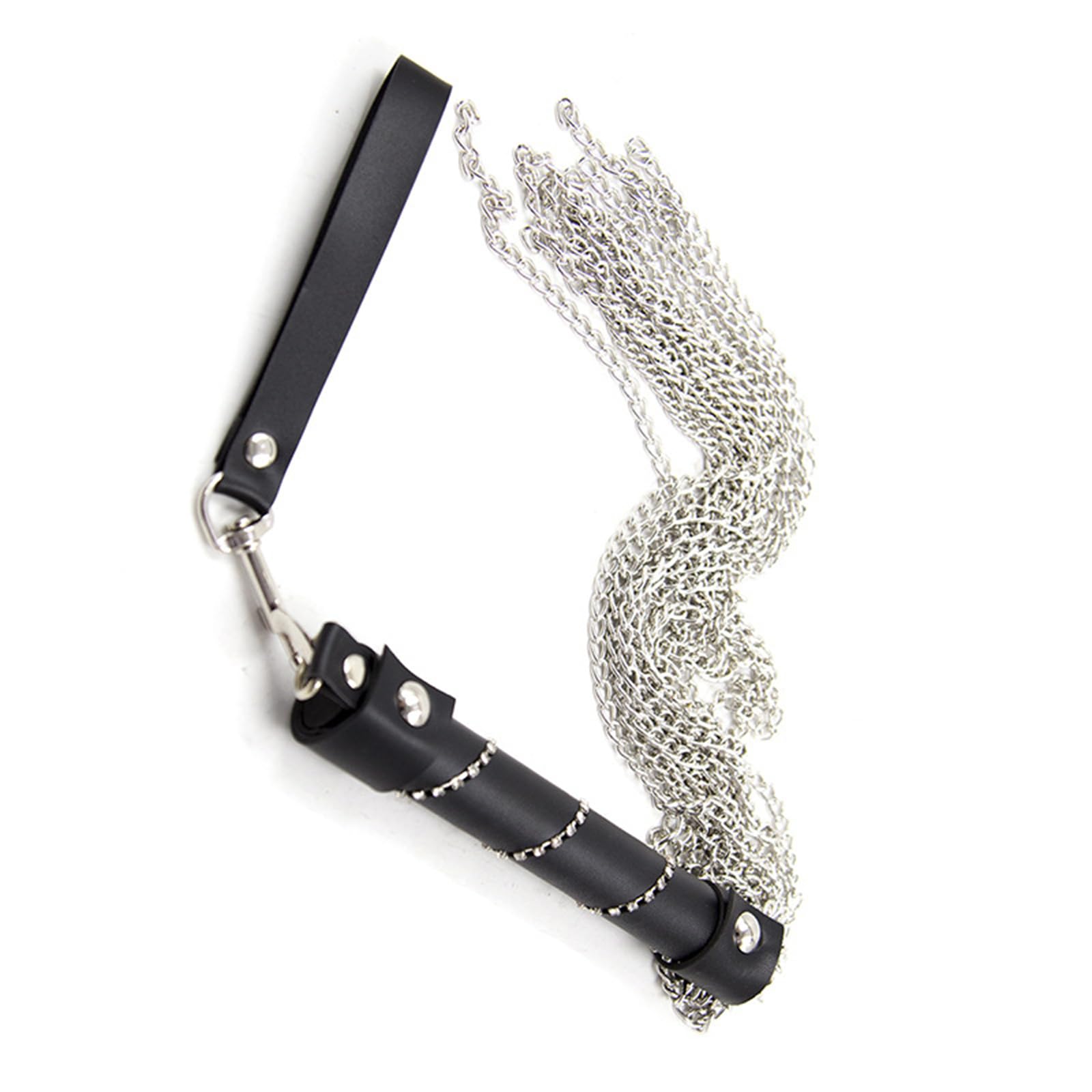 Sex Bondage Toy Whip with Stainless Steel Tassel Chain Sm Sex Role Play Training Whip Sex Toy for Couple Flriting Whip for BDSM