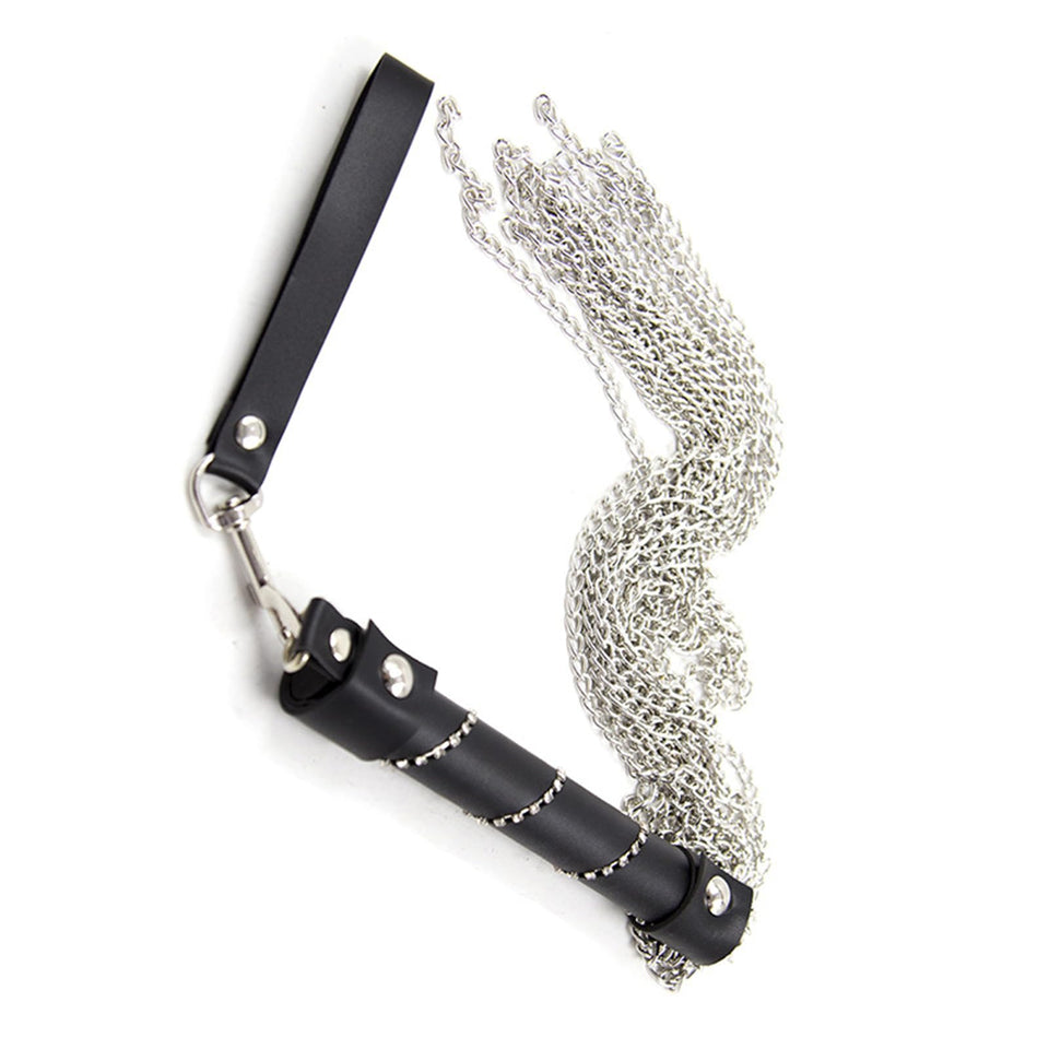 Sex Bondage Toy Whip with Stainless Steel Tassel Chain Sm Sex Role Play Training Whip Sex Toy for Couple Flriting Whip for BDSM