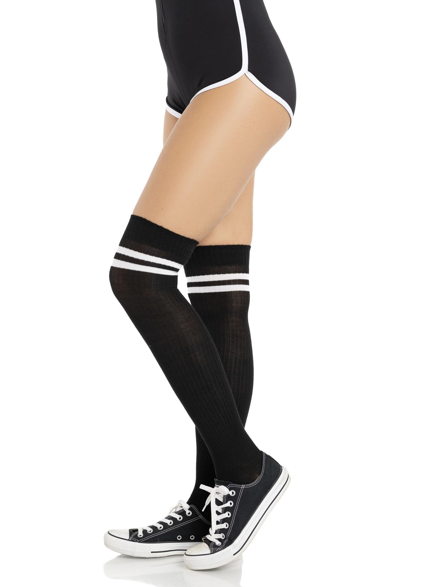 Ribbed Athletic Thigh Highs O/