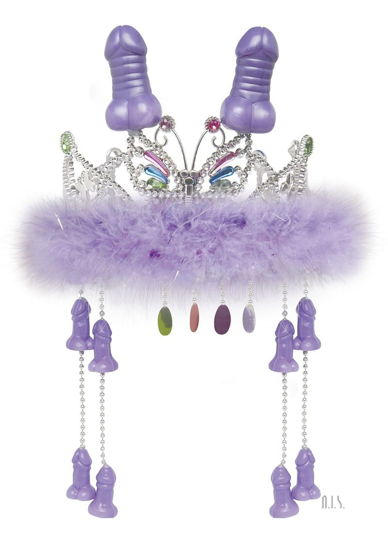 Pipedream Penis Tiara With Hanging Pecker Purple