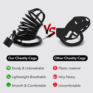 Male Cock Cage Chastity Device - Chastity Cage with 4 Active Rings Adult Sex Toy for Men Penis Exercise | Key and Lock Included