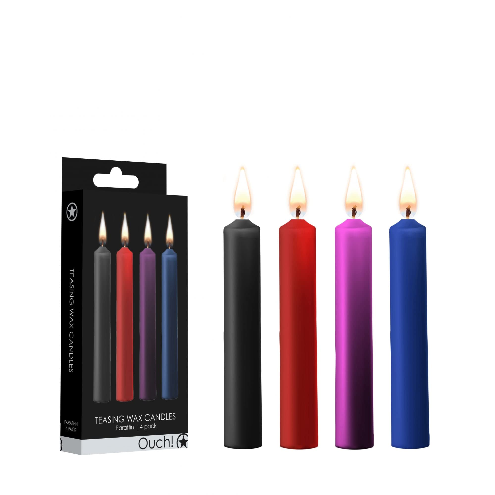 (D) Teasing Wax Candles 4 Pk M Colors Paraffin