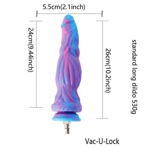 FREDORCH Realistic Monster Silicone Dildo for Sex Machine Vac-U-Lock with Quick Air Connector Device User (Blue, 26cm/10.2inch)