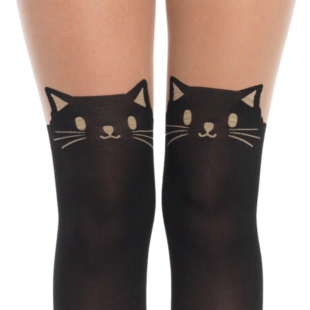 Black Cat Spandex Opaque Panty