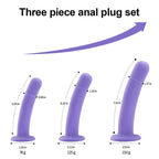 Dildo Anal Plug Trainer Kit, 3 Sizes Butt Plugs Training Silicone Dildo with Strong Suction Cup Anal Toys Prostate Vaginal G Spo