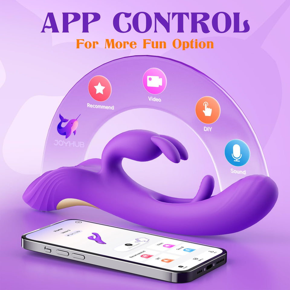 Vibrator Sex Toys for Women - 4IN1 Rabbit Vibrators Adult Toys with 7 Flapping & Vibrating & Tapping Modes, New APP G Spot Anal