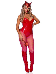 2 Pc Glitter Devil Headband And Pin-On Long Tail.