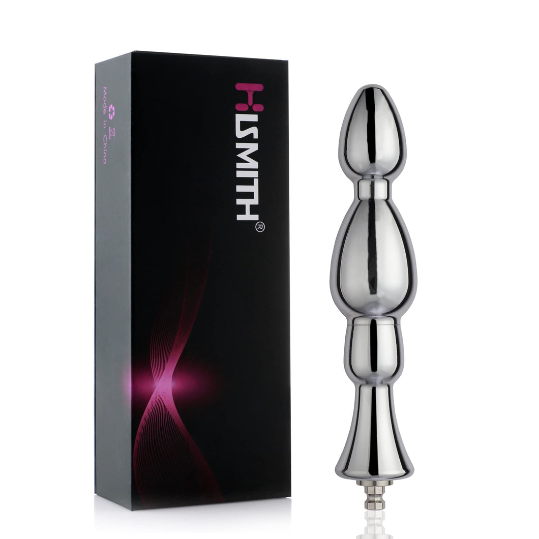 Hismith 6.15Metal Bead Anal Dildo, Smooth Aluminium Anal Wand with KlicLok System for Premium Sex Machine
