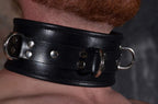 Rouge Leather Padded Collar Black