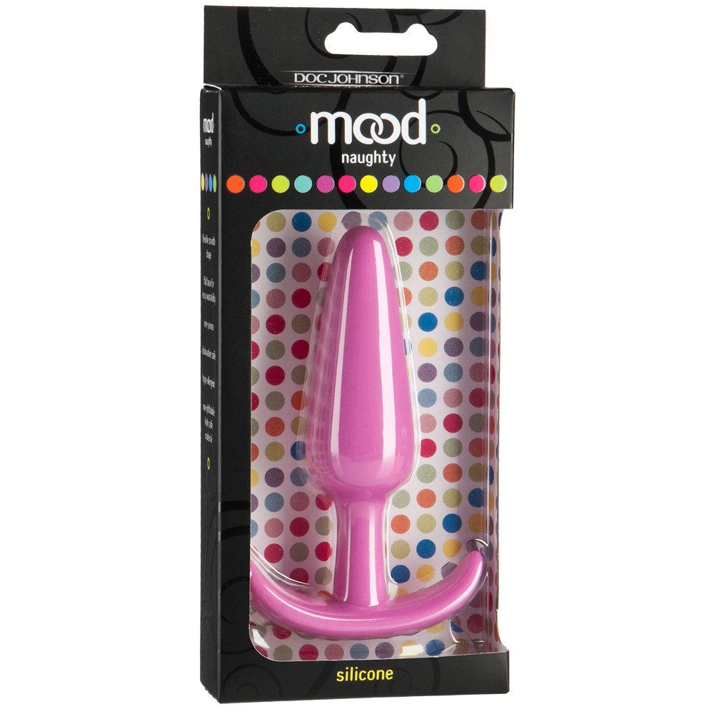 Doc Johnson Mood - Naughty 1 - Silicone Anal Plug - Large - 4.9 In. Long And 1.3 In. Wide - Tapered Base For Comfort Between The Cheeks - Large - Pink