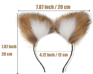 OOIIXX Anal Plug with Sexy Tail for Cosplay, Adult Sex Toys of Stainless Steel Anal Plug (Brown-White Kit, Small)