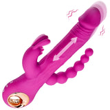 Thrusting Rabbit Vibrator G Spot Clitoral Anal Dildo Stimulation Adult Sex Toys with One Click Enhancement, 3 Powerful Thrusting