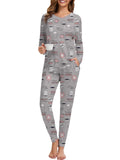 YGDHST Womens Pajama Sets 2 Piece Lounge Sets Long Sleeve Soft Jogger Pajama set for Women Lounging Outfits Leisure Wear Set XXL
