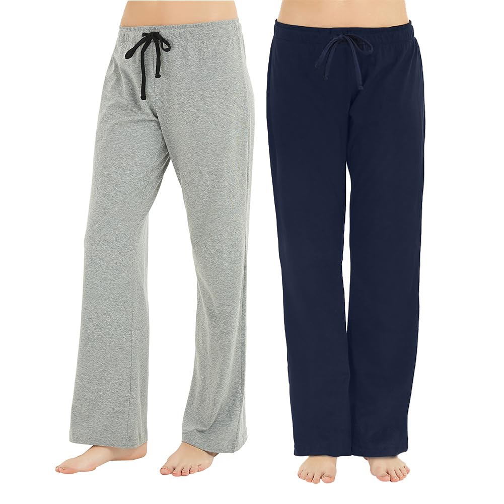 U2SKIIN 2 Pack Pajama Pants for Women Soft, Comfortable Womens Lounge Pajama Pants Lightweight Sleep Pj Bottoms for Women(Navy/L