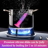 5 Inch Ultra Small Realistic Fantasy Dildo with Suction Cup, 4Mini Cute Purple Pink Silicone Dildo for Women Lesbians, Short Sli