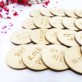 20Pcs Funny Tokens Sex, Date Night Ideas Activity Tokens Games Funny Wooden Couples Wedding Anniversary Token Gift Romantic Funn