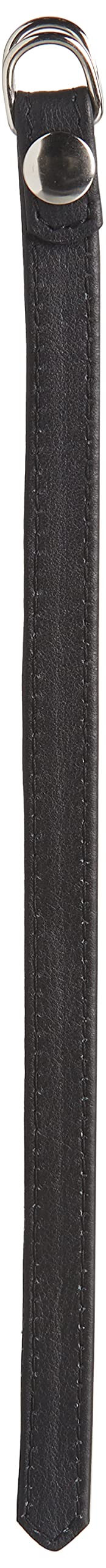 M2M Cock Ring Leather D Ring With Snap Release Black