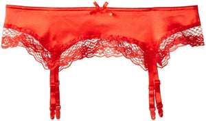 Elegant Moments - Satin Garter Belt - Red - One Size