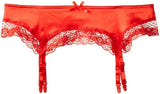 Elegant Moments - Satin Garter Belt - Red - One Size