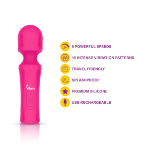 Viben Mighty Muse Hot Pink Powerful Personal Wand