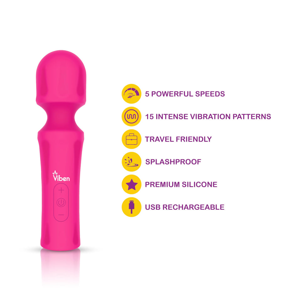 Viben Mighty Muse Hot Pink Powerful Personal Wand