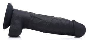 Strap U Power Pecker 7&quot; Silicone Dildo With Balls - Black,1 Count, 123312